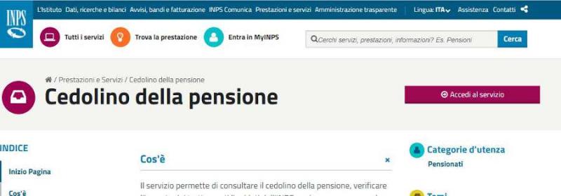 Cedolino Pensione Settembre I Servizi Inps Online Traderlink